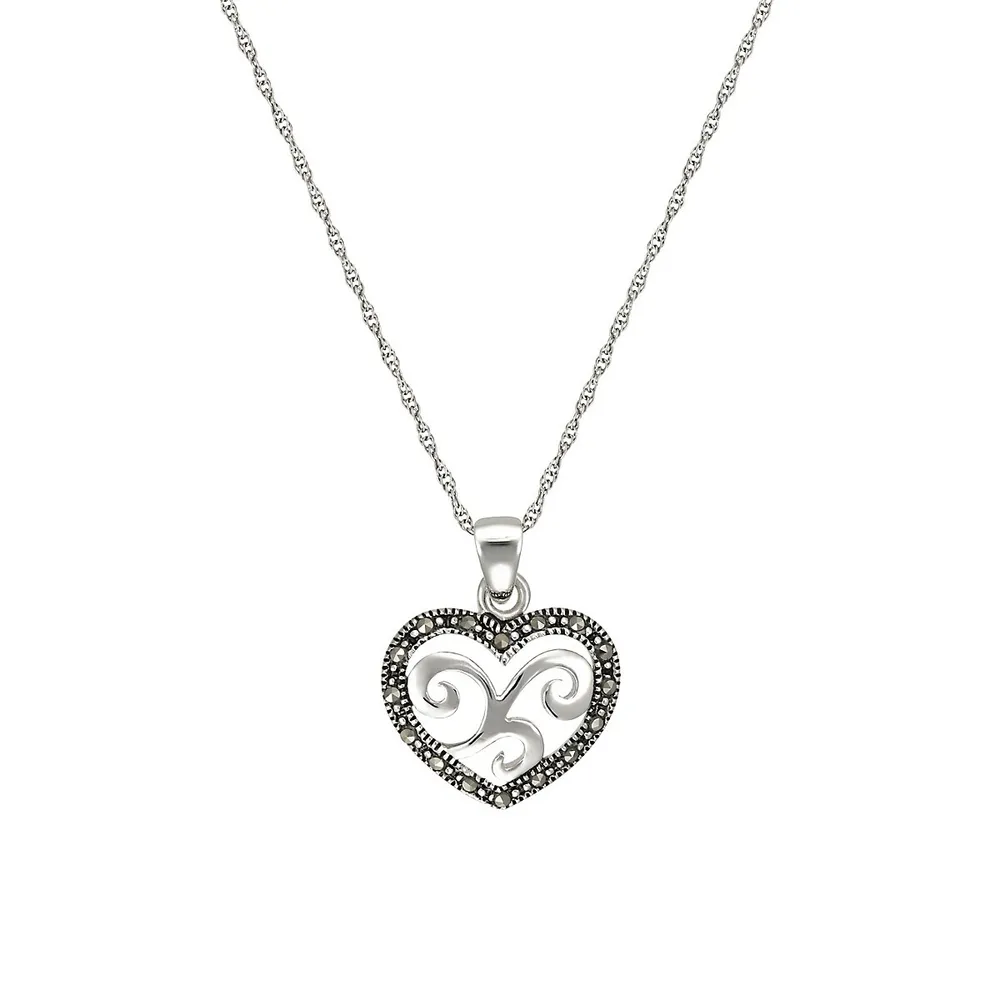 Sterling Silver Heart Pendant Necklace