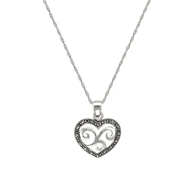 Sterling Silver Heart Pendant Necklace