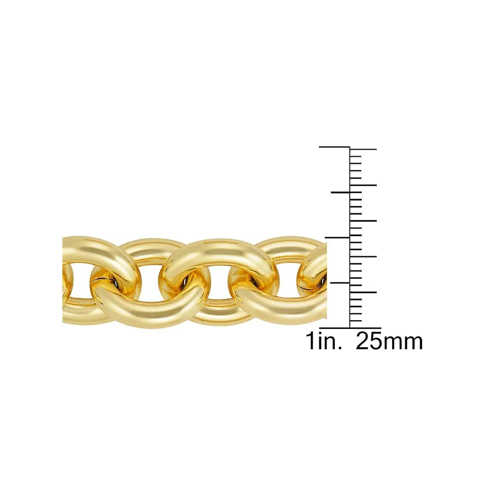 18K Goldplated Large Rolo Link Bracelet