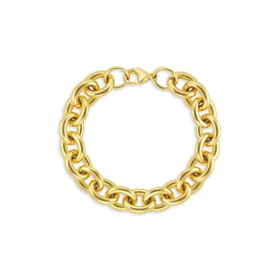 18K Goldplated Large Rolo Link Bracelet