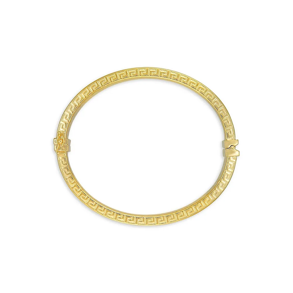 18K Goldplated Greek Key Bangle Bracelet