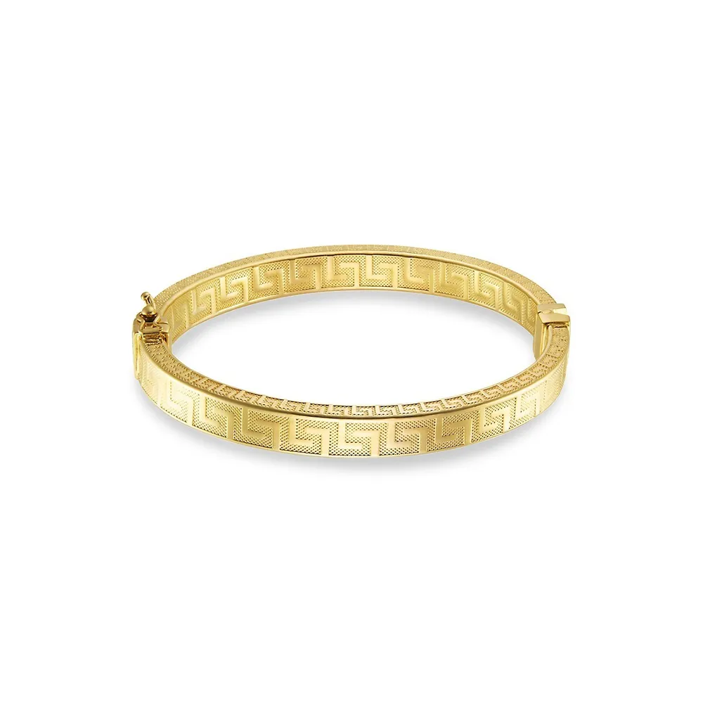 18K Goldplated Greek Key Bangle Bracelet