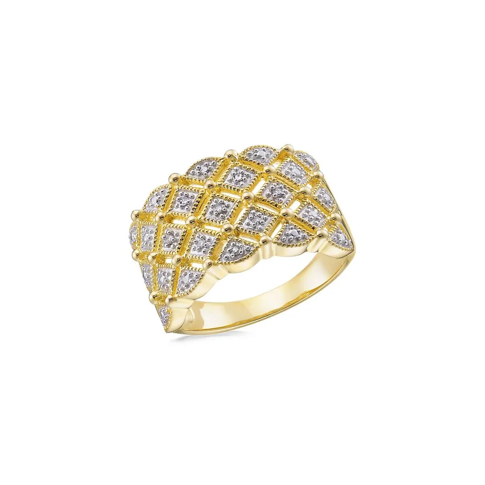 Goldplated Sterling Silver & CT. T.W. Diamond Ring