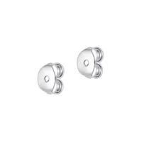 2-Pair Sterling Silver, 4.5MM Freshwater Pearl & Cubic Zirconia Earrings Set