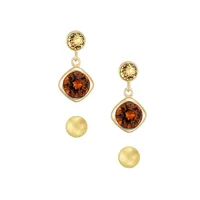 Goldplated Sterling Silver & Crystal Ball Drop Earrings