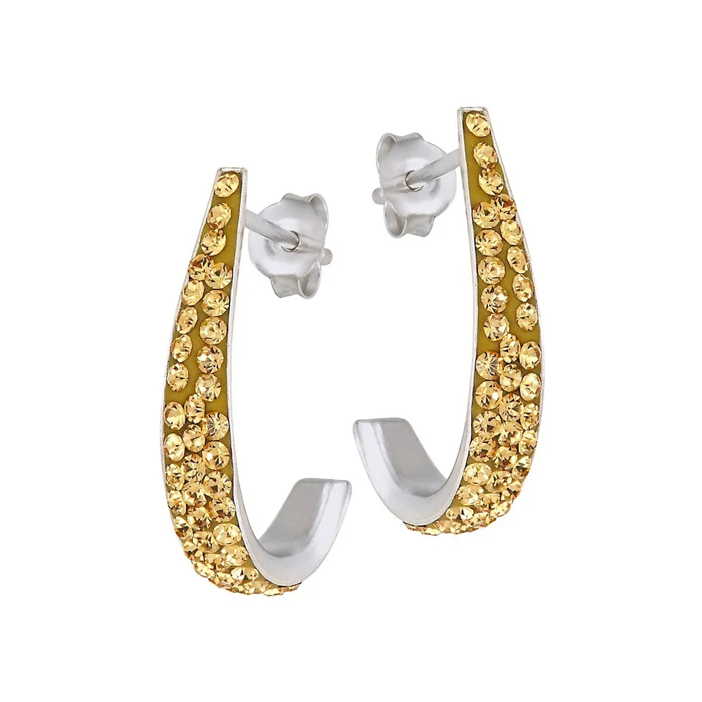 Silver Celebration 2-Pair Sterling Silver & Goldtone Huggie & Bead Stud Earrings Set