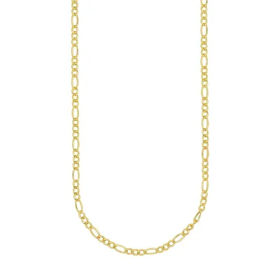 Goldplated Sterling Silver Figaro Chain Necklace - 24"