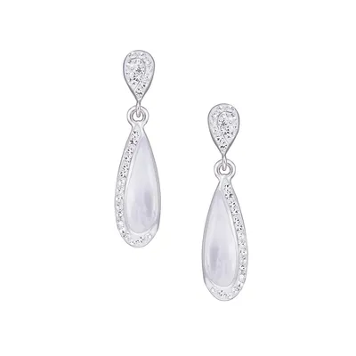 Pendants d'oreilles en argent sterling avec nacre