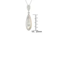 Rhodium-Plated Sterling Silver, Mother-Of-Pearl & Preciosa Crystal Pendant Necklace