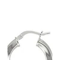 18K White Goldplated Twist Hoop Earrings