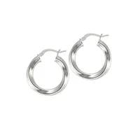 18K White Goldplated Twist Hoop Earrings