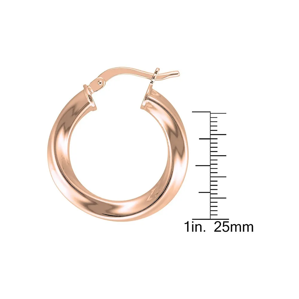 18K Rose Goldplated Twist Hoop Earrings