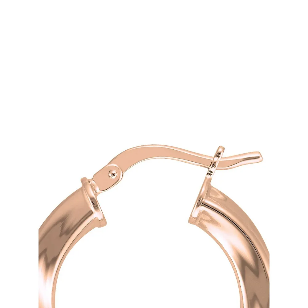 18K Rose Goldplated Twist Hoop Earrings