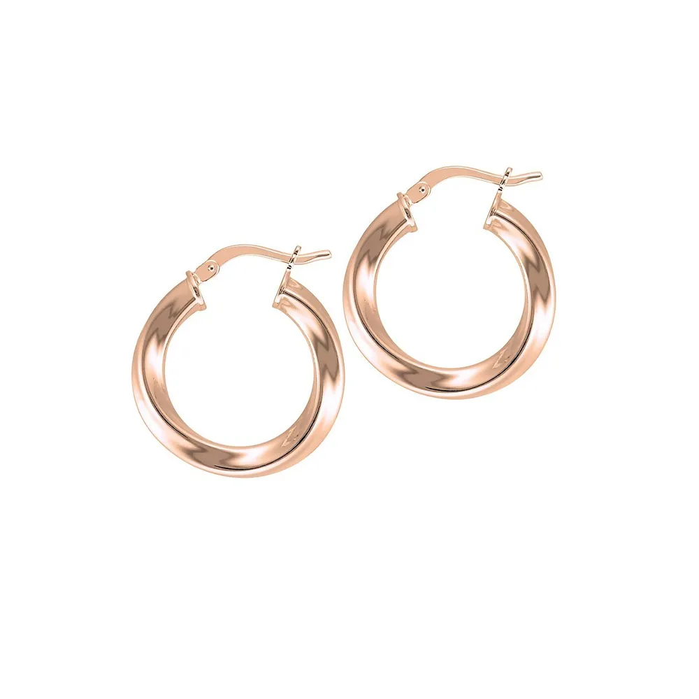 18K Rose Goldplated Twist Hoop Earrings