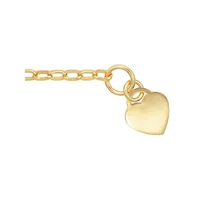 18K Goldplated Rolo-Link Heart Charm Bracelet