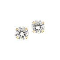 10K Yellow Gold & Cubic Zirconia Stud Earrings