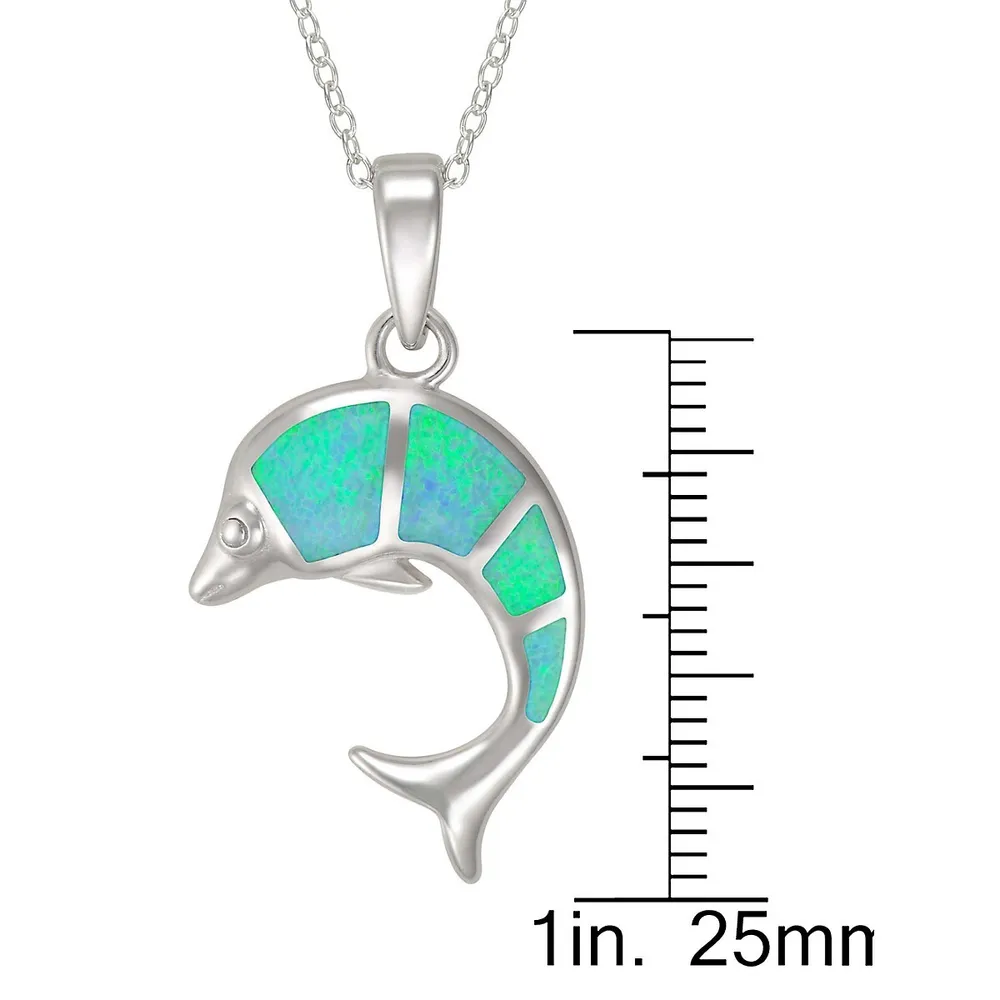 Sterling Silver & Cubic Zirconia Dolphin Pendant Necklace