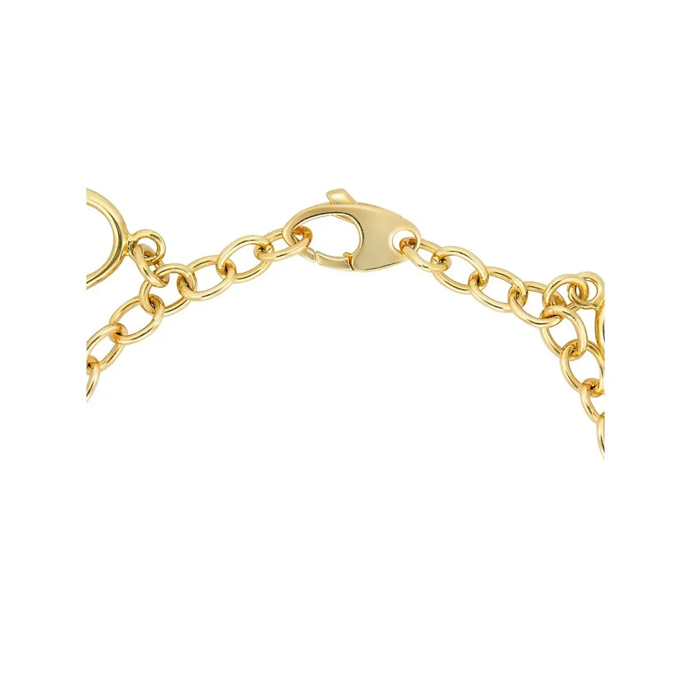 18K Goldplated Heart Charm Bracelet