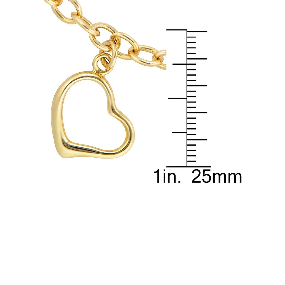 18K Goldplated Heart Charm Bracelet