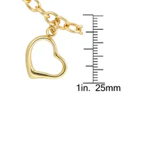 18K Goldplated Heart Charm Bracelet