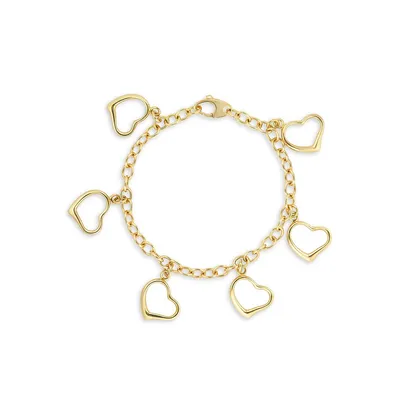 18K Goldplated Heart Charm Bracelet