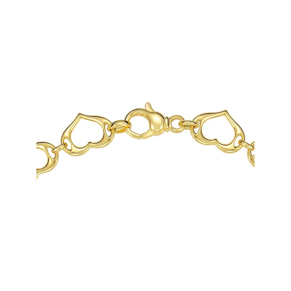 18K Goldplated Heart Link Necklace