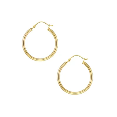 10K Yellow Gold Click-Back Hoop Earrings