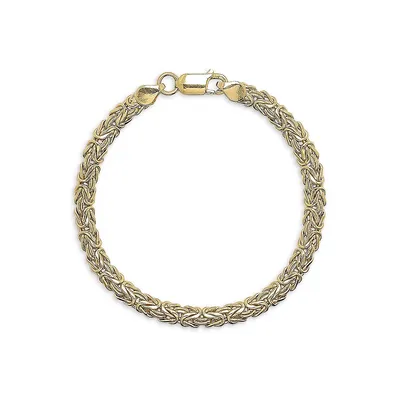 18K Goldplated Flat Byzantine Bracelet