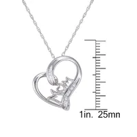 Sterling Silver & Cubic Zirconia Heart Pendant Necklace