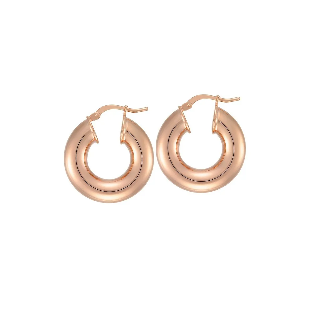 18K Rose Goldplated Hoop Earrings