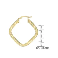 18K Goldplated Diamond-Cut Hoop Earrings