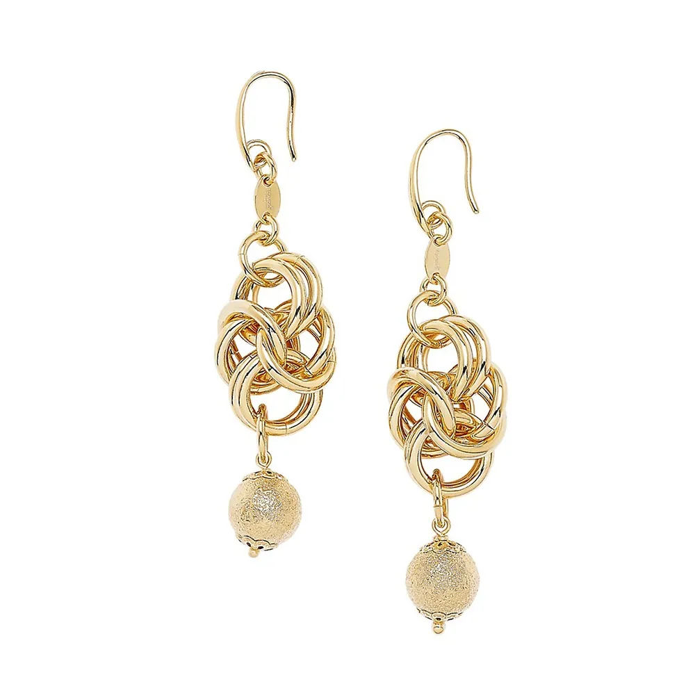 18K Goldplated Knotted Drop Bead Earrings