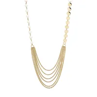 18K Goldplated & 10MM White Freshwater Pearl Strand Necklace