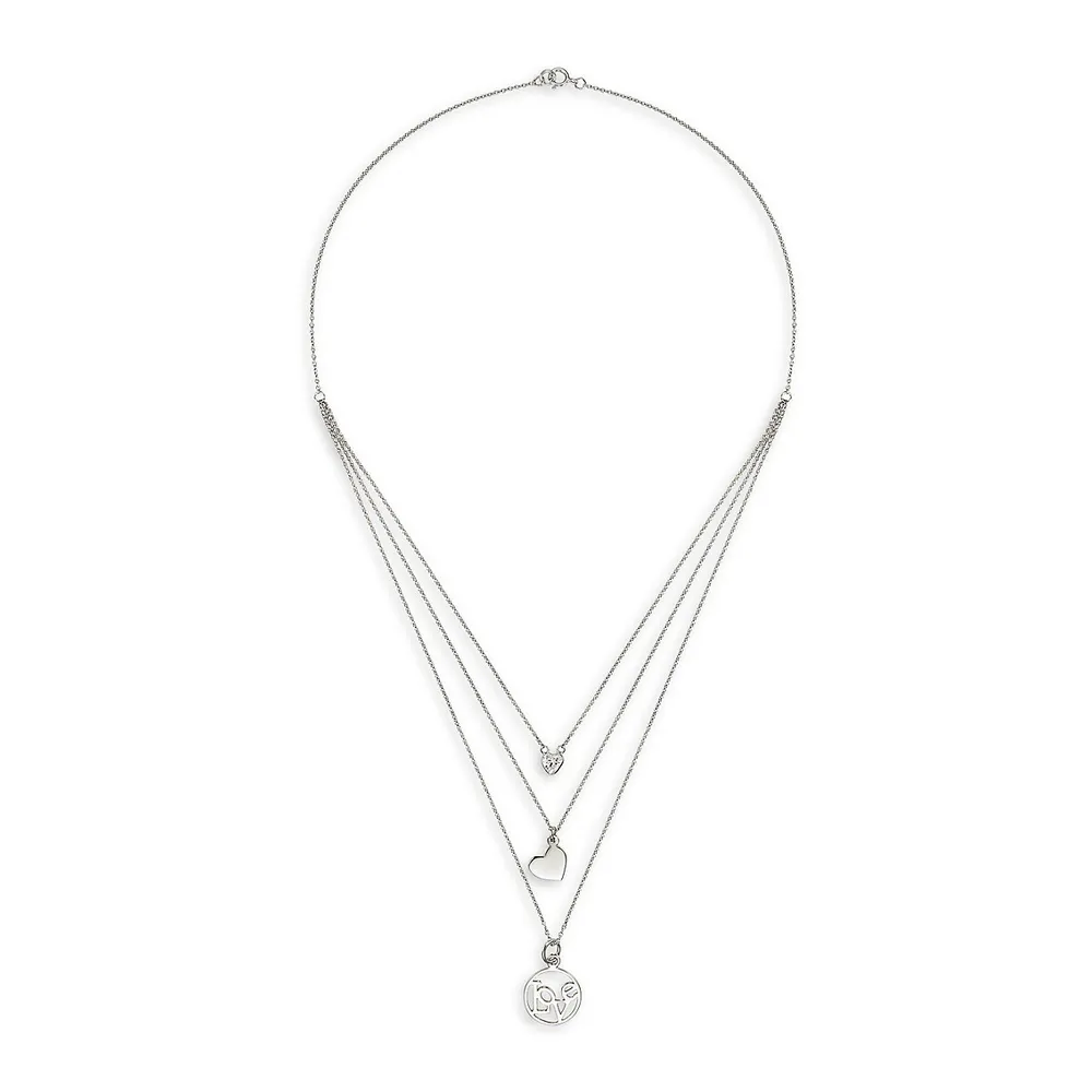 Sterling Silver & Cubic Zirconia Multi-Chain Necklace