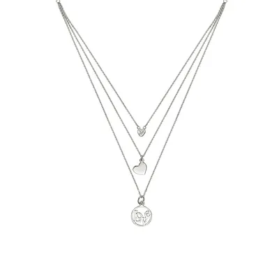 Sterling Silver & Cubic Zirconia Multi-Chain Necklace