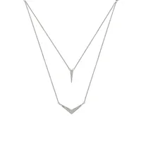 Sterling Silver & Cubic Zirconia Layered Necklace