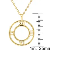 Goldplated Sterling Silver Roman Numeral Cutout Pendant Necklace