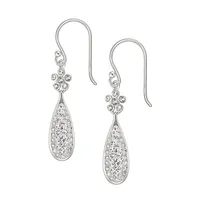 Sterling Silver & Cubic Zirconia White Crystal Drop Earrings