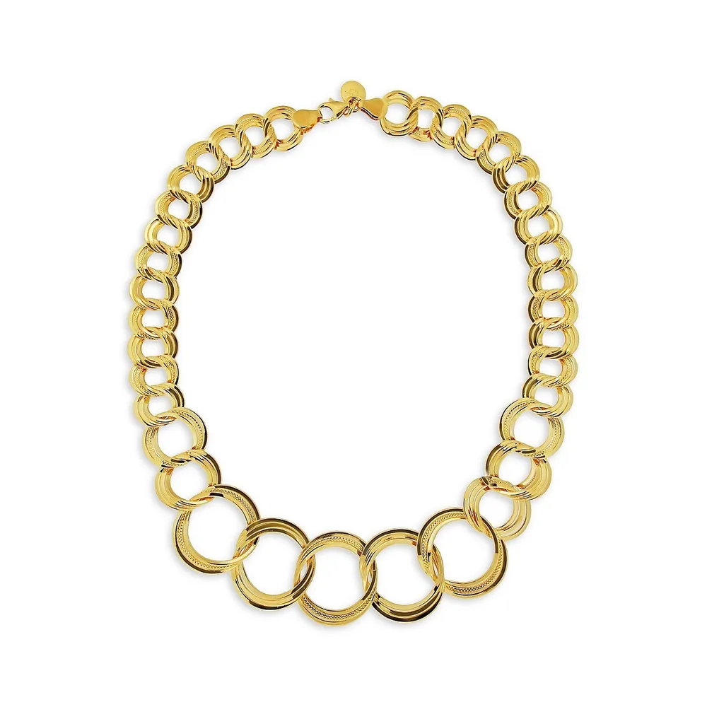18K Goldplated Graduated Link Necklace