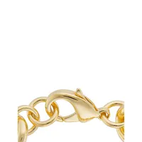 18K Gold Plated Polished Link Bracelet