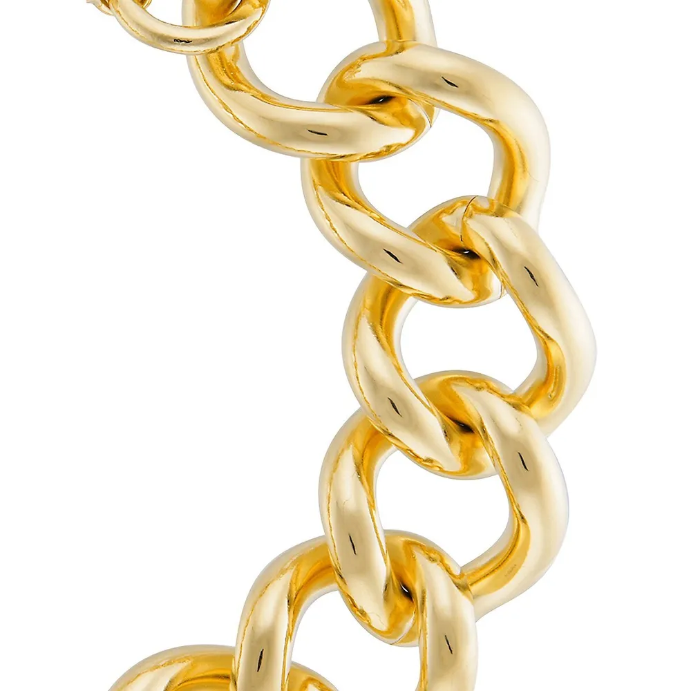 18K Gold Plated Polished Link Bracelet