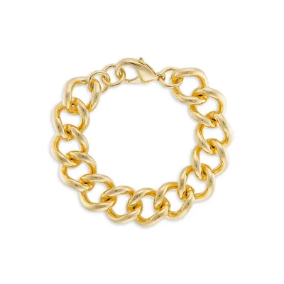 18K Gold Plated Polished Link Bracelet
