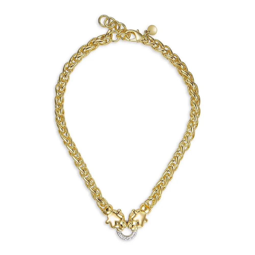 18K Goldplated Omega Panther Necklace 18"