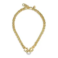 18K Goldplated Omega Panther Necklace 18"