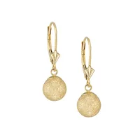 14K Yellow Gold Bead Drop Earrings