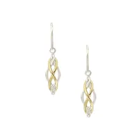 Two-Tone Goldplated & Sterling Silver Drop Earrings