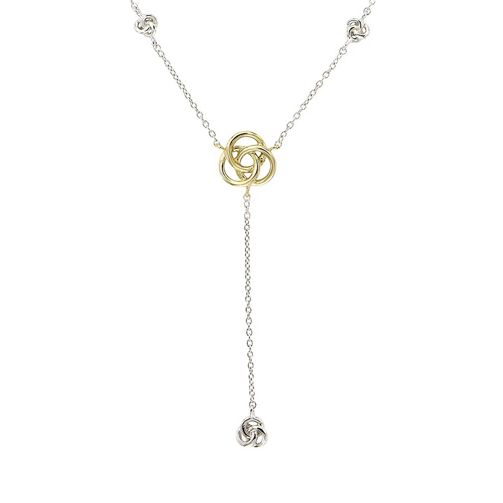 Goldplated & Sterling Silver Love Knot Lariat Necklace