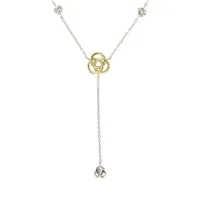 Goldplated & Sterling Silver Love Knot Lariat Necklace