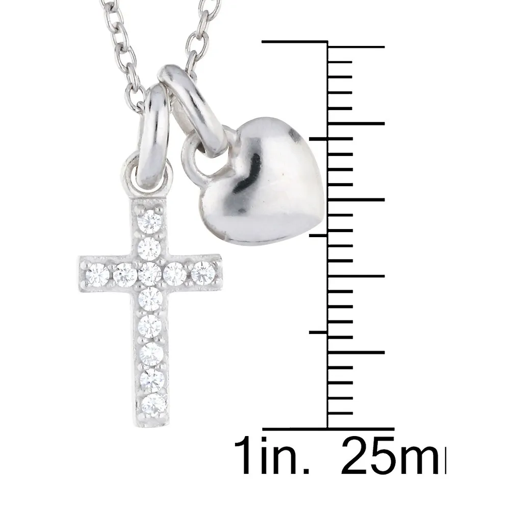 Sterling Silver & Cubic Zirconia Charm Necklace