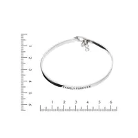Sterling Silver & Cubic Zirconia Family Forever Bangle